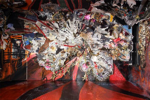 Abigail DeVille, Original Ganstas, 2008, mixed-media collage, 12 × 20 feet.