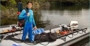 Cousteau in boat