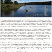 Happy Holidays from Freshkills Park