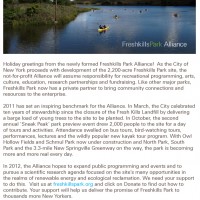 Happy Holidays from Freshkills Park_red text
