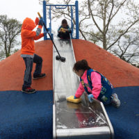 Cleaning Schmul Playground with Travis Civic Association, April 2017.