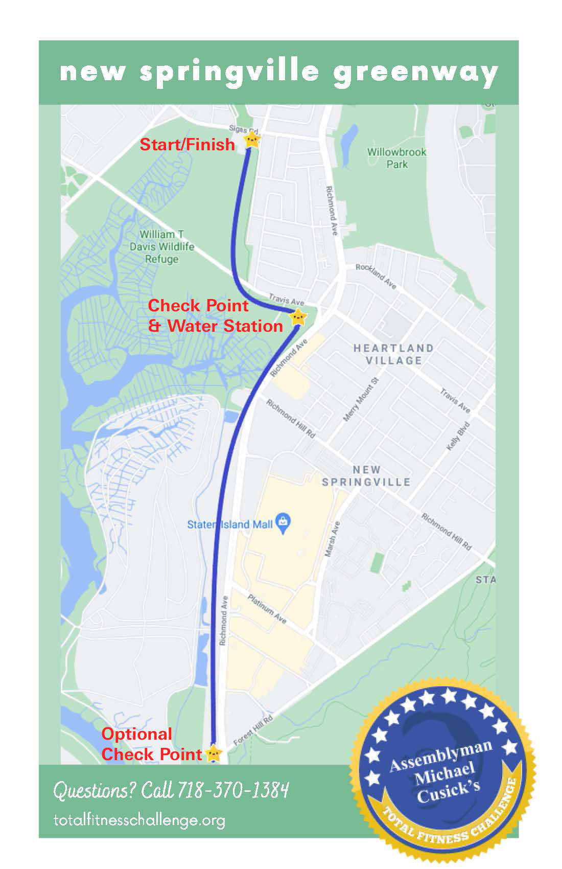 Total Fitness Challenge on the New Springville Greenway Freshkills Park