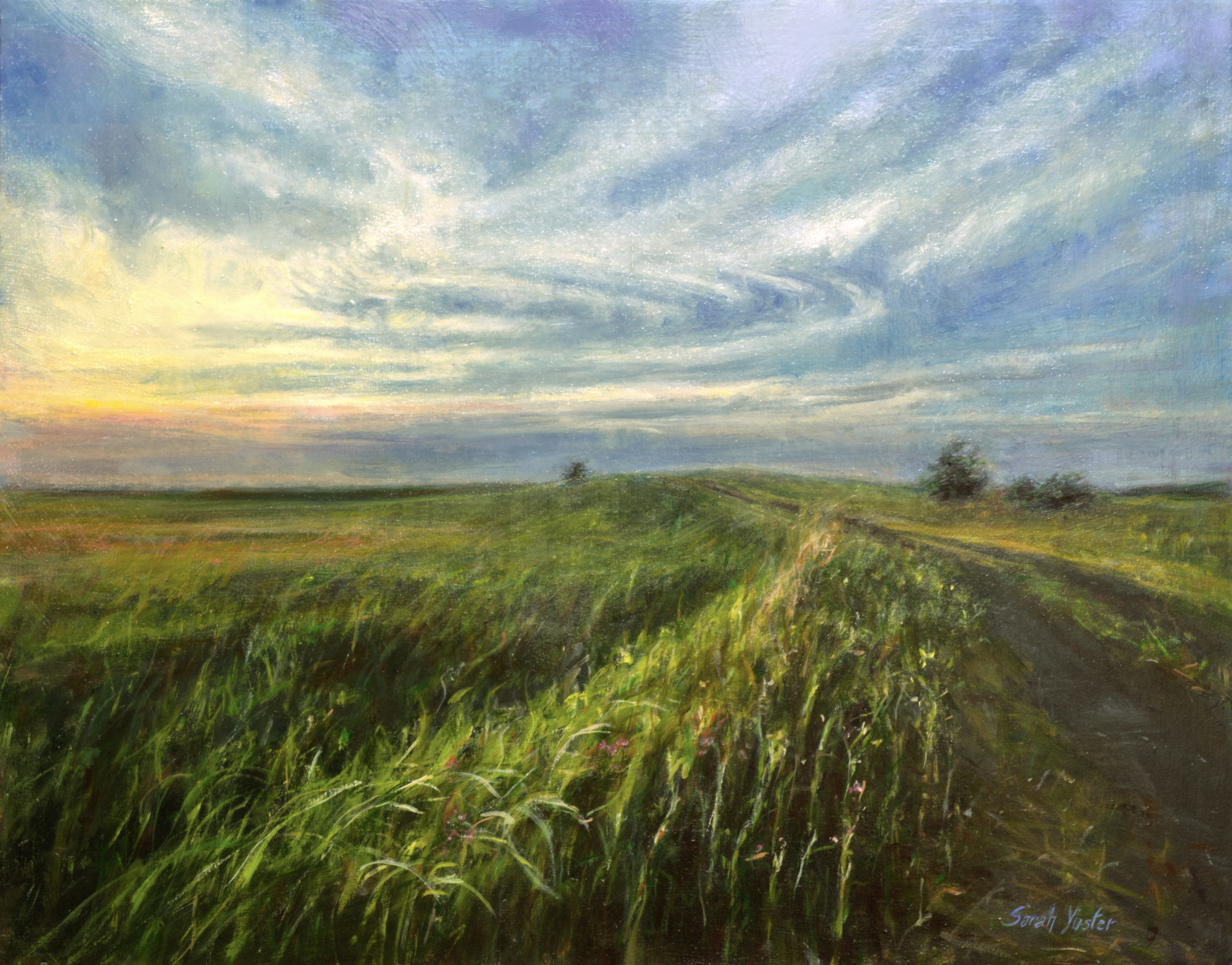 East Mound - oil on canvas 28" x 22"Seemingly endless with surrounding civilization not visible much of the time, one can imagine being elsewhere and anywhere.